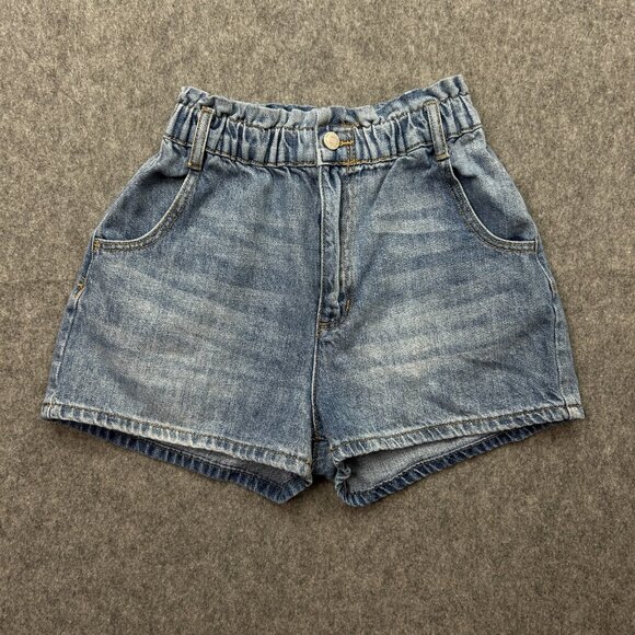 BDG Pull On Mom Jean Shorts Women's Size Small High Waist Medium Wash Denim - Picture 1 of 9